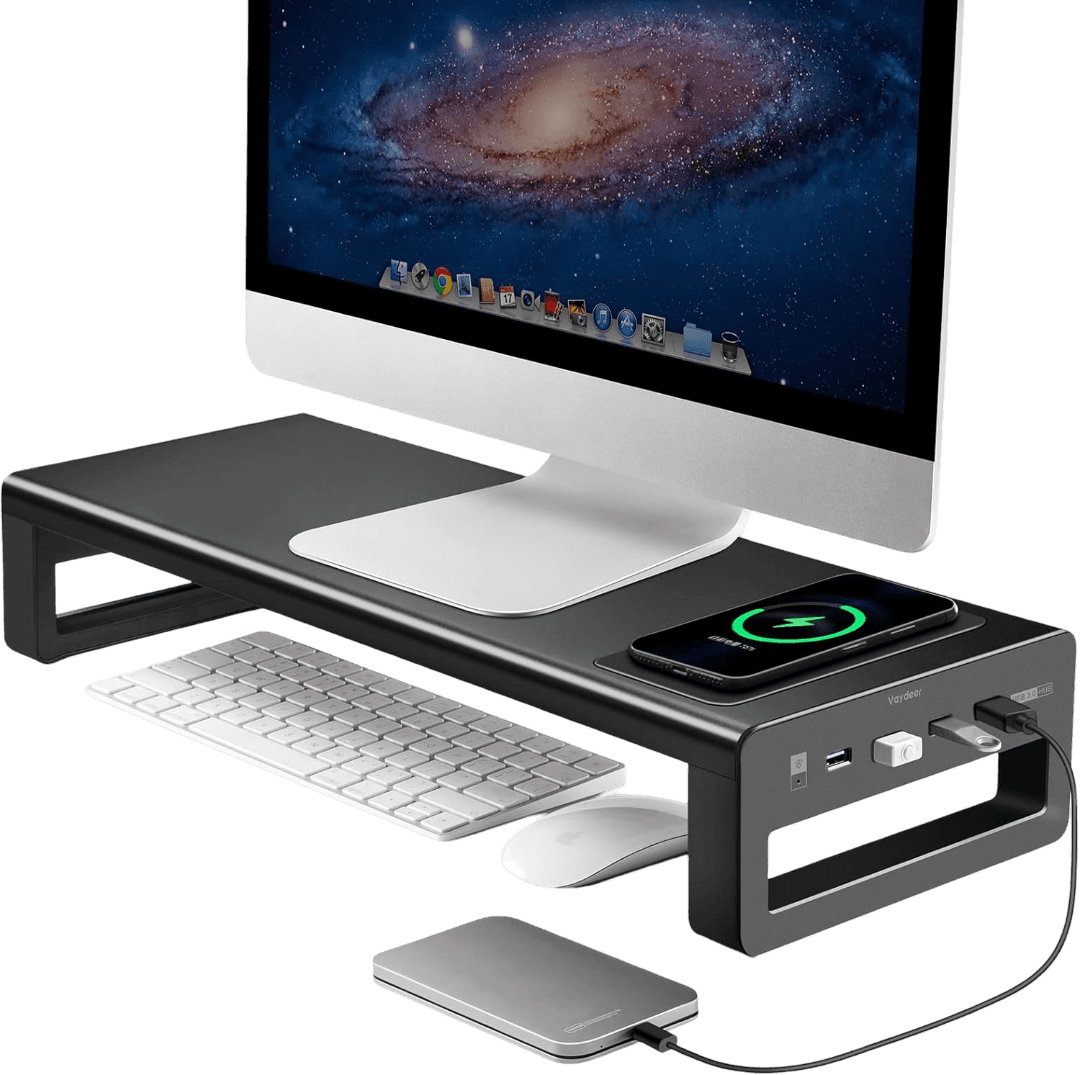 USB 3.0 Aluminum Monitor Stand Metal Riser