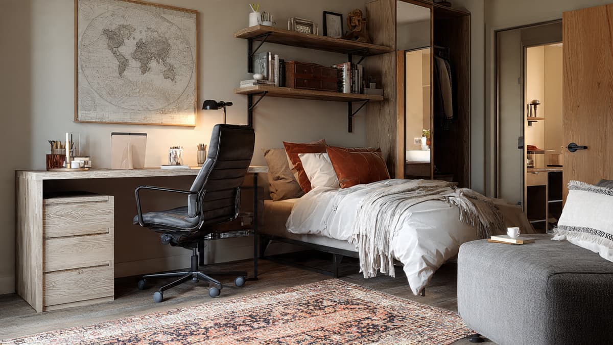 Desk layout with proper chair clearance