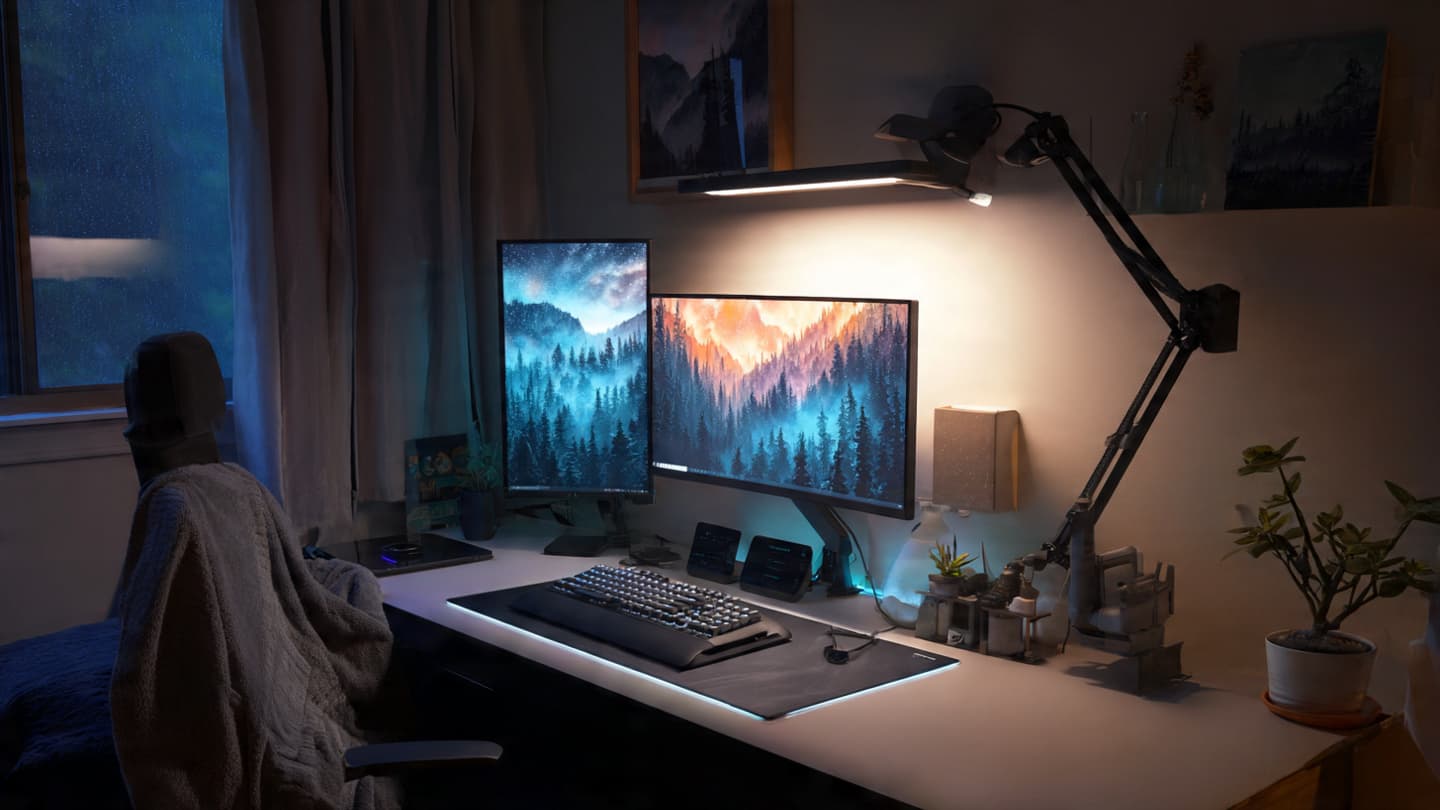 Desk lighting for productivity