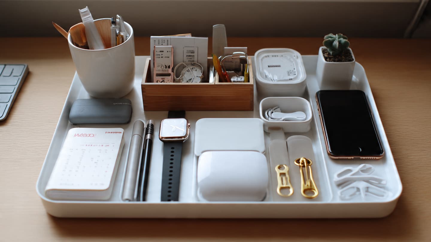 Organized home office desk