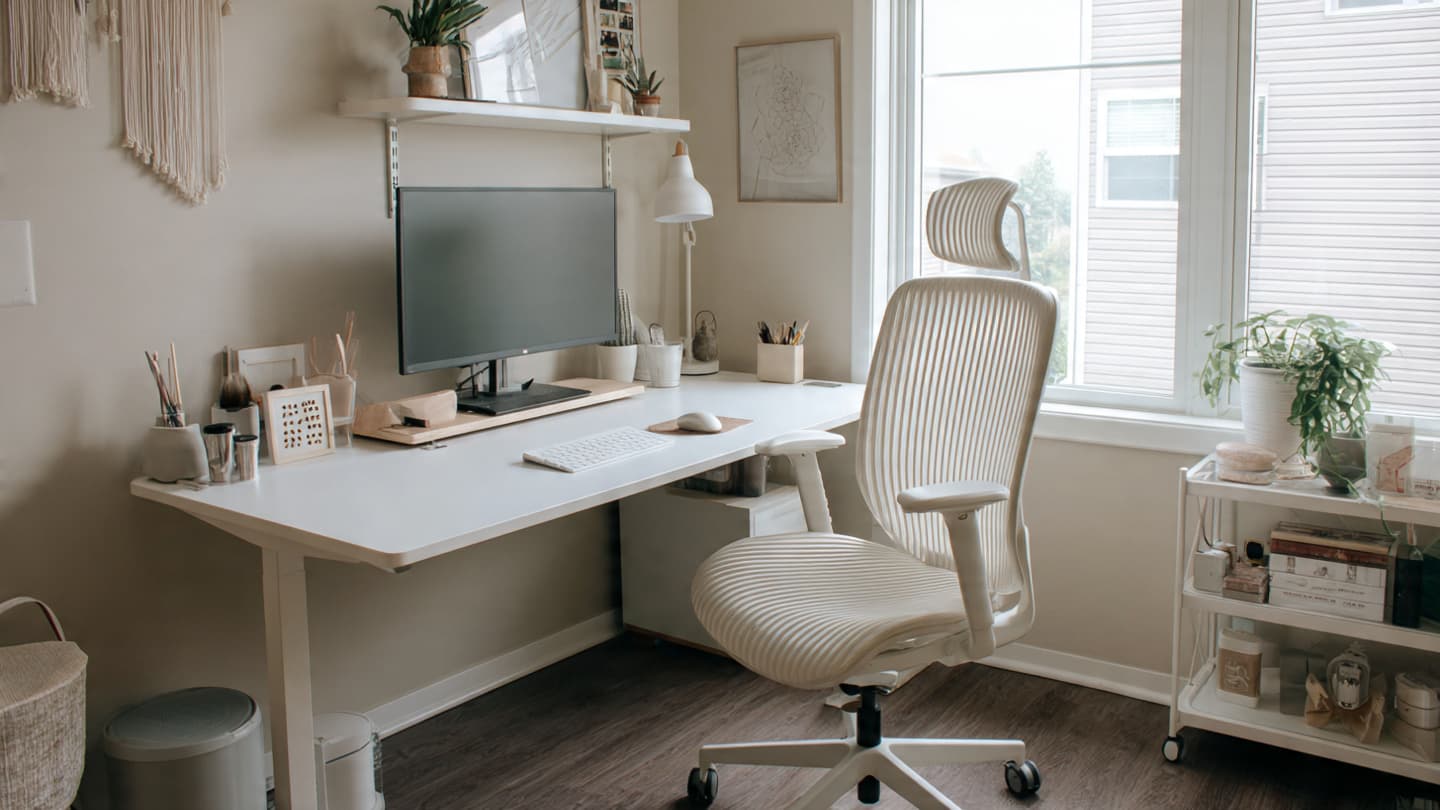 Minimal White Desk Setup 3