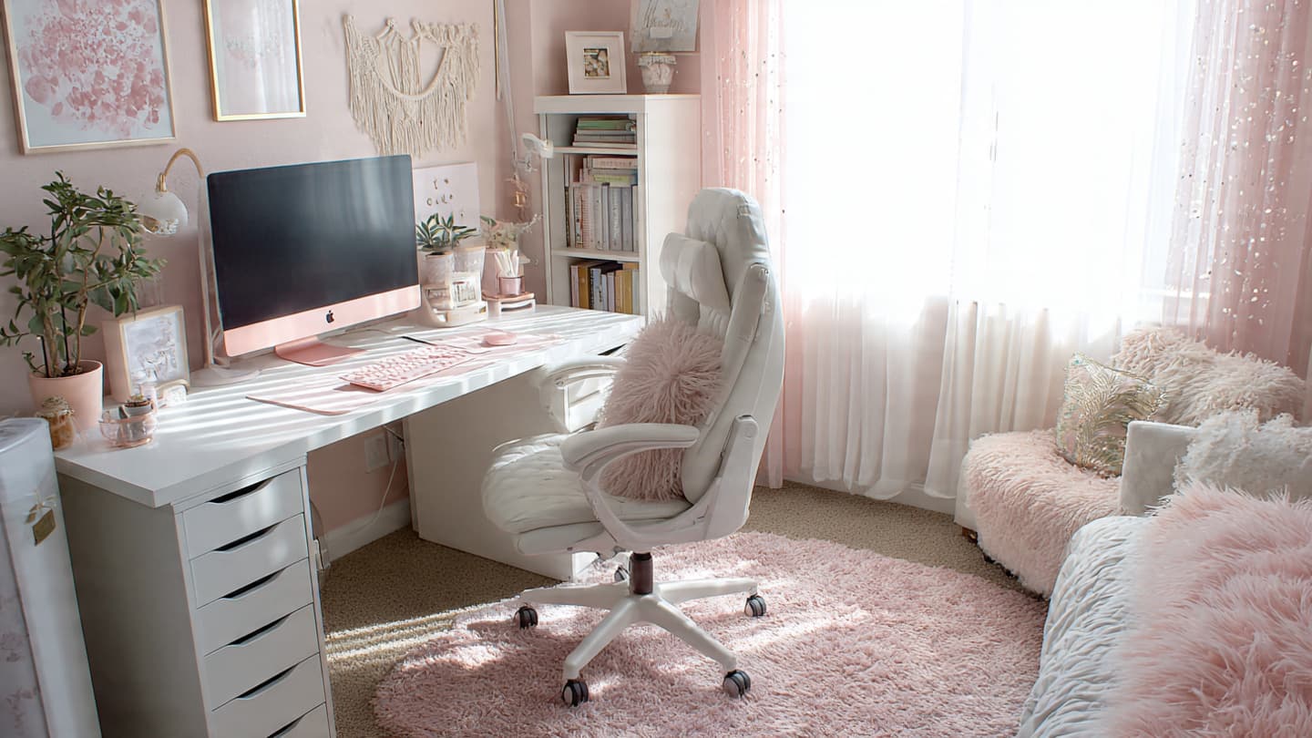 Soft Pink & Pastel Desk Setup 5