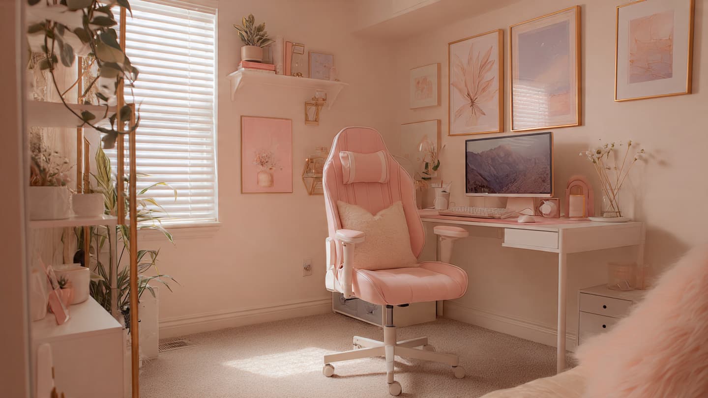 Soft Pink & Pastel Desk Setup 6