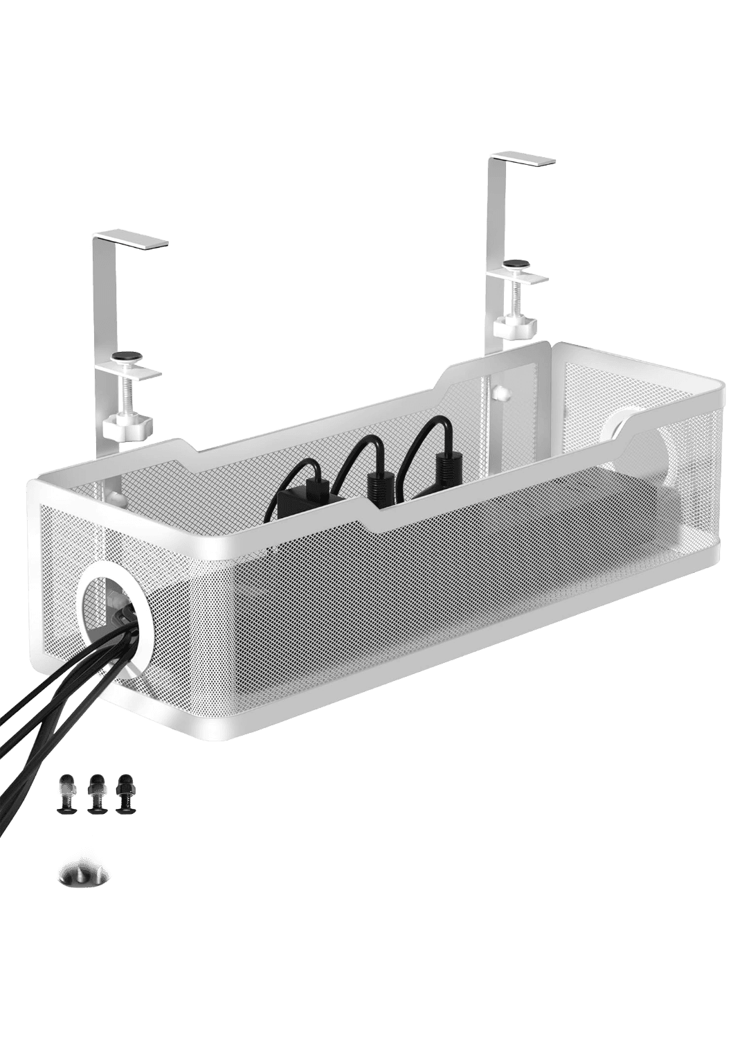 Under Desk Cable Management Tray White