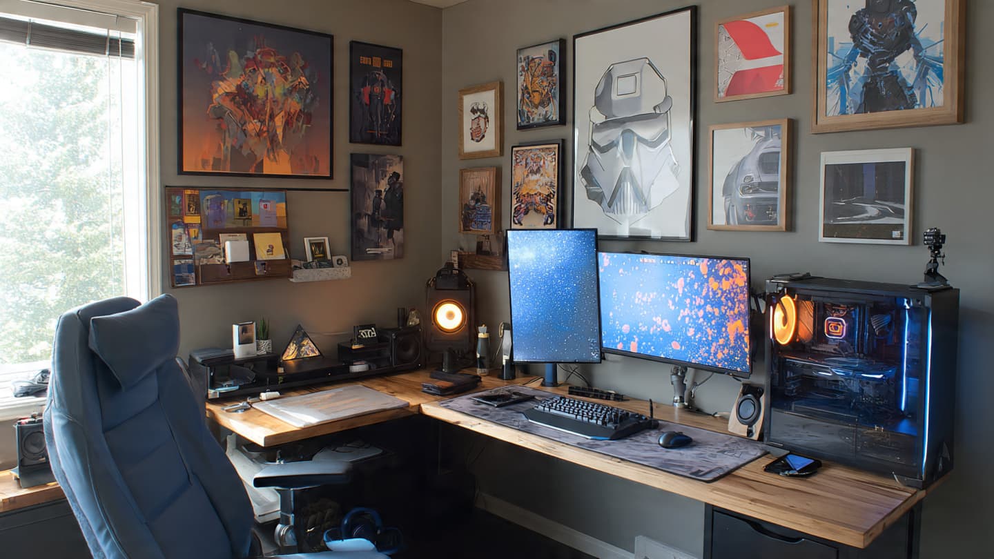 Unchanged desk setup over time